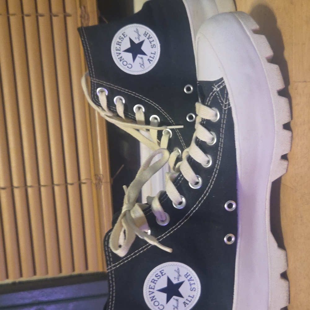 Converse  All Star Chuck Taylor Black and White High-Top Platform Sneakers